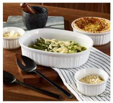 Corningware French White, round & Oval Casserole Dish Set, 8 Piece