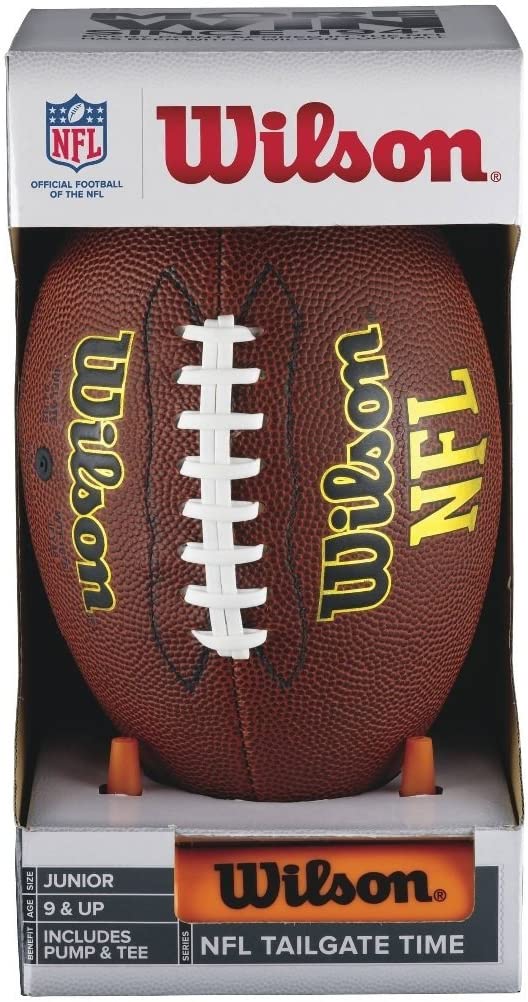 Wilson NFL Tailgate Time Football with Pump and Tee, Junior Size 