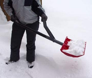 Bigfoot 18" Combination Snow Shovel with Adjustable Ergonomic Handle Alleviates Bending and Strain on Lower Back Adjusts to Users Height Orange