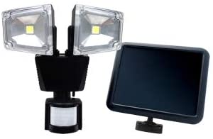 160-Degree Outdoor Black Dual Lamp Solar Motion Sensing Security Light with Advance LED Technology
