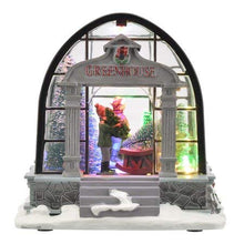 Load image into Gallery viewer, Eye Catching and Beautiful Holiday Time Village Greenhouse Display,8.875&quot;,Lovely Addition to Your Tabletops,Buffets,Servers,Mantels and More,Makes a Great Gift Too