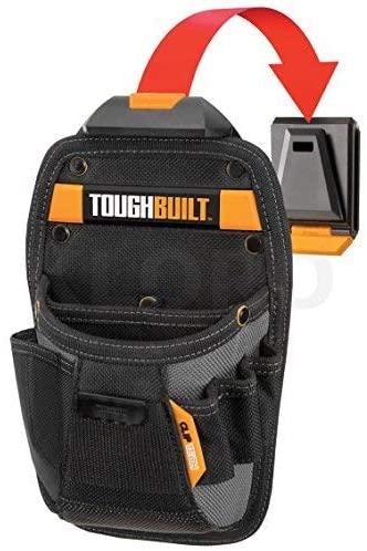 ToughBuilt - Universal Pouch/Utility Knife Pocket | 8 Pockets/Loops, Custom Tape Measure Clip, Screw Driver Pencil Loop Premium Organizer Compact Size - (TB-CT-26)