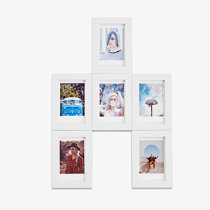 MAGNAFRAME Magnetic Picture Frame for Fuji Instax Mini Photos - Photo Gallery 6 Pack (White)