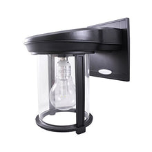 Load image into Gallery viewer, Gama Sonic GS-1B Coach Lantern Outdoor Solar Light Fixture, Wall Mount Sconce, Warm White LED, Black