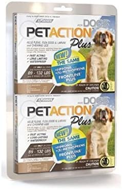 PetAction Plus for Dogs, 6 Doses Extra Large Dogs 89-132 Lbs.