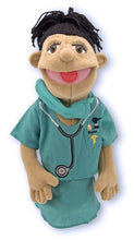Load image into Gallery viewer, Melissa &amp; Doug Surgeon Puppet With Doctor Scrubs and Detachable Wooden Rod (Puppets &amp; Puppet Theaters, Animated Gestures, Inspires Creativity, 15” H x 5” W x 6.5” L)