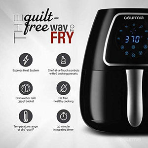 Air Fryers, Gourmia GAF318 4-Qt Digital Free Fry Air Fryer- No Oil Healthy  Frying - LCD Display - 7 Presets - 1300 Watt - Recipe Book Included