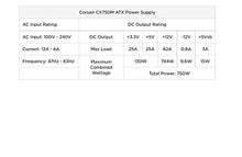 Load image into Gallery viewer, Corsair CX Series 750 Watt 80 Plus Bronze Certified Modular Power Supply (CP-9020061-NA)