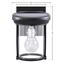 Load image into Gallery viewer, Gama Sonic GS-1B Coach Lantern Outdoor Solar Light Fixture, Wall Mount Sconce, Warm White LED, Black