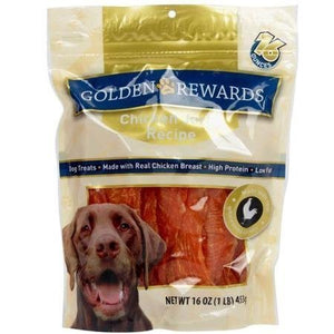 Golden Rewards Chicken Jerky Recipe for Dogs (Made with Real Chicken Breast), 16 Oz (1)