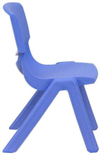 Load image into Gallery viewer, Flash Furniture Blue Plastic Stackable School Chair with 10-1/2-Inch Seat Height