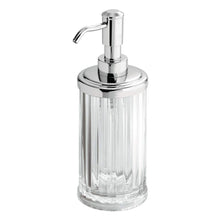 Load image into Gallery viewer, InterDesign Alston Plastic Liquid Soap Pump and Lotion Dispenser for Kitchen, Bathroom, Sink, Vanity 3.5&quot; x 3.5&quot; x 8&quot; Clear and Chrome
