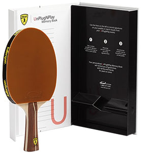 Killerspin JET200 Mocha Ping Pong Racket – Beginner Table Tennis Racket| 5 Layer Wood Blade, Jet Basic Rubbers, Flared Handle| Practice Quality Ping Pong Racket| Memory Book Gift Box Storage Case