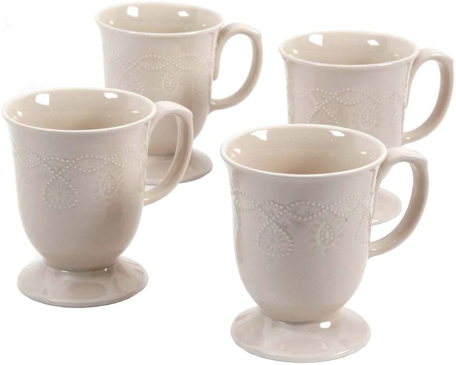 The Pioneer Woman Cowgirl Lace 4-Piece Mug Set (Linen)