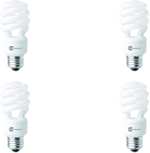 (Case of 40) EcoSmart CFL 60W Soft White 2700K 14W (60 Watt Equivalent) Non-Dimmable Spiral Compact Fluorescent Light Bulbs