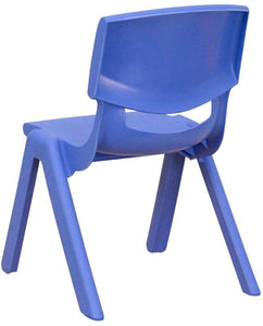 Flash Furniture Blue Plastic Stackable School Chair with 10-1/2-Inch Seat Height