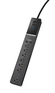 - 7-Outlet Surge Protector - Black