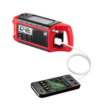 Load image into Gallery viewer, Midland - ER210, Emergency Compact Crank Weather AM/FM Radio - Multiple Power Sources, SOS Emergency Flashlight, NOAA Weather Scan + Alert, Smartphone/Tablet Charger (Red/Black)