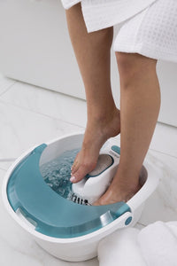 HoMedics Bubble Spa Elite Footbath, 2-in-1 removable pedicure center, Toe-touch control, Easy tote handle no-splash, FB-450H