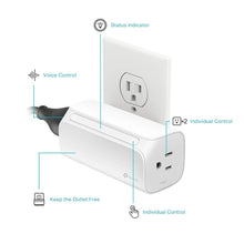 Load image into Gallery viewer, Kasa Smart Plug, 2-Outlets by TP-Link - Reliable WiFi Connection, Double the Outlets, Control from Anywhere, No Hub Required, Works with Amazon Alexa Echo &amp; Google Assistant (HS107)