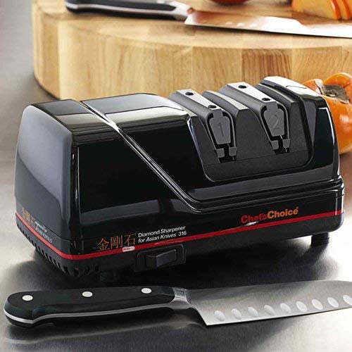 Chef'sChoice 316 Diamond Hone Knife Sharpener for 15-Degree Knives with  Precision Guides to Sharpen Straight and Fine Edge Knives, 2-Stage, Black