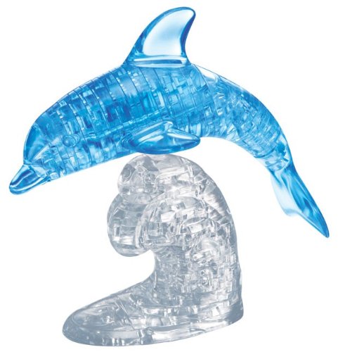 Bepuzzled Original 3D Crystal Puzzle Deluxe - Dolphin - Fun yet challenging brain teaser that will test your skills and imagination, For Ages 12+