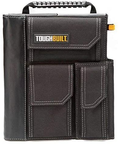 ToughBuilt - iPad Organizer + Grid Notebook - 3 External Quick-Access Accessory Pockets, Business Card Slots, Heavy-duty Construction with Pocket Reinforcement - (TB-56-IP-C)