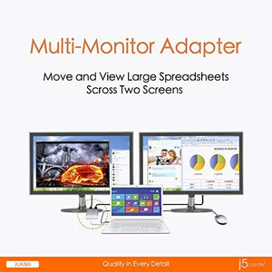 j5create USB to HDMI Adapter - Dual HDMI USB 3.0 Multi-Monitor Cable | 4K Ultra HD | Compatible with Microsoft 7, 8.1, 10 / Mac OS X v10.6 and Above