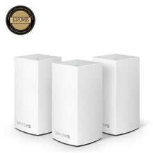 Load image into Gallery viewer, Linksys Velop Whole Home WiFi Intelligent Mesh System, 3-Pack with 1 AC2200 Node and 2 AC1300 Nodes, Easy Setup, Maximize Wi-Fi Range &amp; Speed