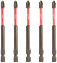 Load image into Gallery viewer, MILWAUKEE ELECTRIC TOOL 48-32-4564 Shockwave 3-1/2&quot; Power Bit Phillips #2 5 Pack