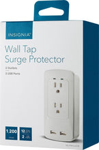 Load image into Gallery viewer, 2-Outlet/2-USB Wall Tap Surge Protector - White