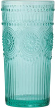 Load image into Gallery viewer, The Pioneer Woman Adeline 16-Ounce Emboss Glass Tumblers, Set of 4 (Turquoise)