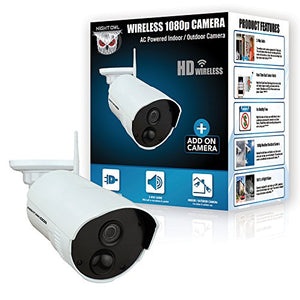 Night Owl Security Add-on Indoor/Outdoor Wireless 1080p AC Powered Camera, White (CAM-WNR2P-OU)