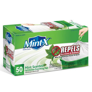 Mint-X Rodent Repellent Tall Kitchen Trash Bags, 13 gal. Capacity