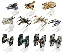 Load image into Gallery viewer, Star Wars Hero and Villain Starships 11 pack with 2 Golden Hot Wheels