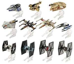 Star Wars Hero and Villain Starships 11 pack with 2 Golden Hot Wheels