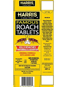 Harris Famous Roach & Silverfish Killer, 4oz Tablets - Treats a Minimum of 8 Rooms, 95+ Tablets Included