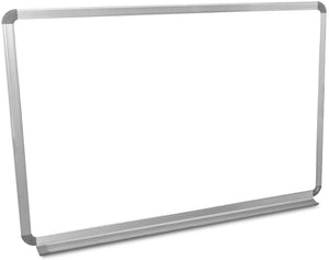 Luxor Home Office School Wall-Mounted Magnetic Dry Erase Whiteboard with Aluminum Frame - 36"W x 24"H