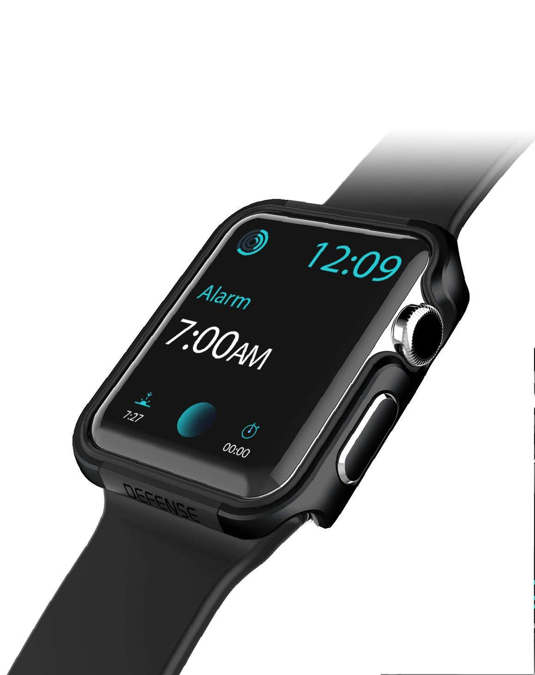 X-Doria 38mm Apple Watch Case, Defense Edge Premium Aluminum & TPU Bumper Frame (Black on Black) - Compatible with 38mm Apple Watch