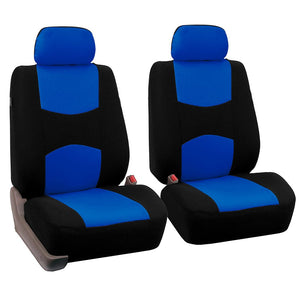 FH Group Universal Fit Flat Cloth Pair Bucket Seat Cover (Blue/Black) (FH-FB050102, Fit Most Car, Truck, Suv, or Van)