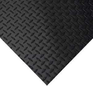 Rubber-Cal "Diamond Plate Rubber Flooring Rolls, 3mm x 4ft Wide Rolls