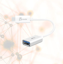 Load image into Gallery viewer, j5create USB Type-C 3.1 to Type-A Adapter | Supports USB3.1 Gen1 (5 Gbps), USB 2.0 (480 Mbps) and an Output of 1.5A | Compatible with USB 3.0 and USB 2.0 Devices