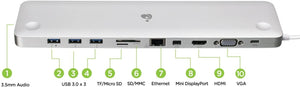 IOGEAR USB-C Ultra-Slim Dual Display Docking Station with Power Delivery, GUD3C02