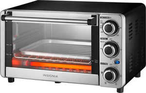 Insignia - 4-Slice Toaster Oven (NS-TO12SS8) Stainless Steel/Black