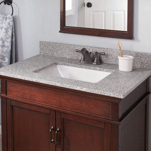 CAHABA CAVT0155 37 in x 19 in Napoli Granite Vanity Top with trough bowl and 4 in faucet spread