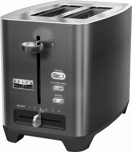 Bella Pro Series 90062 2-Slice Toaster 11.8" (kt-3431) Stainless Steel/Black - New