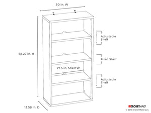 ClosetMaid 13507 Decorative 4-Shelf Premium Bookcase, Black Walnut