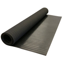 Load image into Gallery viewer, &quot;Wide Rib&quot; Rubber Flooring Mat - 1/8&quot; Thick x 4ft x 10ft - Black Runner Mats