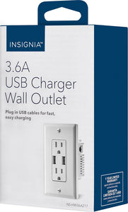 Insignia 3.6A USB Charger Wall Outlet White
