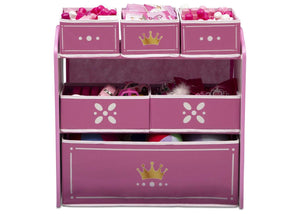 Delta Children Princess Crown Multi Bin Toy Organizer, White and Pink